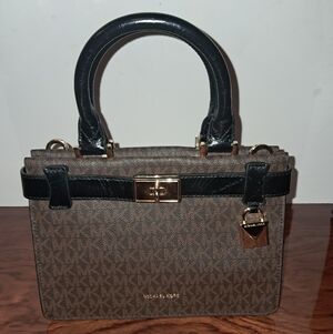Michael Kors Tatiana Mini Logo and  Patent Leather Satchel